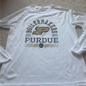 Purdue White Long Sleeve Shirt Polyester shirt Large